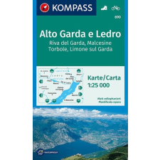 Kompass 690. Gardasee, Garda tó térkép Kompass 1:25 000 Garda-tó térkép észak-nyugat térkép