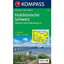 Kompass 740. Holsteinische Schweiz turista térkép, Fehmarn, Kiel, Oldenburg i. H. Kompass térkép
