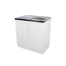  Komplett mosogató szekrény 80x50, nyílajtós, 1med.tál, fehér front bútor