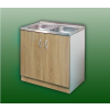  Komplett mosogató szekrény 80x50, nyílóajtós, 2med.tál, sonoma front