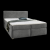 KOMPOLSTER GRETE BOXSPRING ÁGY 160CM, ELEFÁNTSZÜRKE, FEDŐMATRACCAL