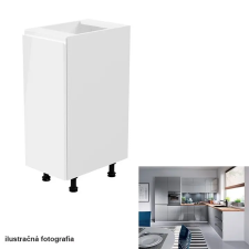 Kondela Alsószekrény, fehér/szürke extra magasfényű, balos, AURORA D30 bútor