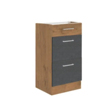 Kondela Alsószekrény, szürke matt/tölgy lancelot, VEGA 40 D 3S BB bútor