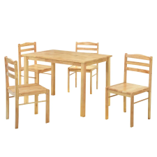 Kondela Étkezőgarnitúra 1+4, tömör fa, természetes, LOAK bútor