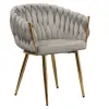 Kondela Étkezőszék, szürkésbarna Taupe Velvet szövet/gold króm arany, DEILA