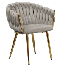 Kondela Étkezőszék, szürkésbarna Taupe Velvet szövet/gold króm arany, DEILA bútor
