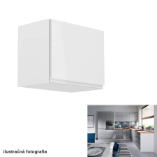 Kondela Felsőszekrény, fehér/szürke extra magasfényű, AURORA G50K bútor