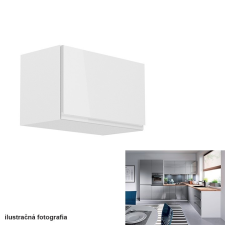 Kondela Felsőszekrény, fehér/szürke extra magasfényű, AURORA G60KN bútor