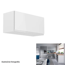 Kondela Felsőszekrény, fehér/szürke extra magasfényű, AURORA G80K bútor