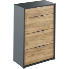 Kondela Fiókos komód, grafit/tölgyfa artisan, RIOMA NEW TYP 22 bútor