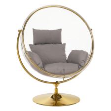 Kondela Függő fotel állvánnyal, átlátszó/arany/szürke, BUBBLE TYP 2 kerti bútor