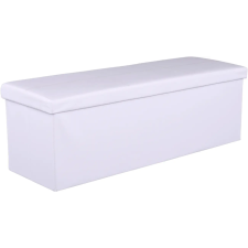 Kondela Összehajtható puff, fehér textilbőr, ZAMIRA bútor