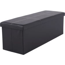 Kondela Összehajtható puff, fekete textilbőr, ZAMIRA bútor