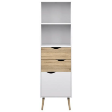 Kondela vitrines szekrény, tölgy sonoma/fehér, OSLO 75382 bútor