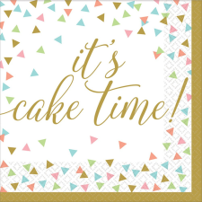  Konfetti Cake Time szalvéta 36 db-os 33x33 cm party kellék