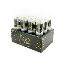 Konfetti push pop, arany party kellék