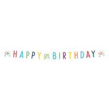 Konfettis Happy Birthday 21 felirat 180 cm party kellék