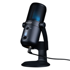 Konix - DRAKKAR PC Fury Pro Asztali Streaming Mikrofon USB-s Tripod Állványnal, Fekete mikrofon