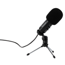 Konix - DRAKKAR PC Lur Evo Asztali Streaming Mikrofon USB-s Tripod Állvánnyal, Fekete mikrofon