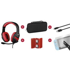 KÖNIX Könix Mythics Nintendo Switch gamer csomag, fekete / piros videójáték kiegészítő