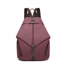 KoNo Fashion lopásgátló vászon hátizsák - burgundy hátizsák