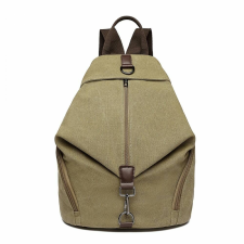 KoNo Fashion lopásgátló vászon hátizsák - khaki hátizsák