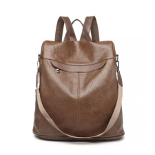 KoNo Klasszikus texturált lopásgátló hátitáska - barna kézitáska és bőrönd