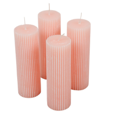 Kontúrozott bordás henger gyertya 50x150mm púder 4db/csom (db ár) dekorációs kellék