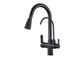  Konyhai csaptelep, 360 fokos forgás, tisztítás, Matt fekete b csaptelep