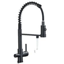  Konyhai csaptelep, húzza le a rugót, 360 forgó, Matt fekete csaptelep