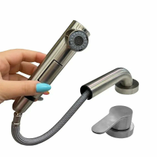  Konyhai csaptelep kihúzható zuhanyzóval, rozsdamentes acél, ezüst YSQ/106 csaptelep