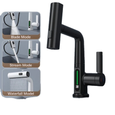  Konyhai csaptelep, kortárs stílus, egyetlen fogantyú, Fekete csaptelep