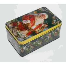 Konyhai fémdoboz 140x88x64mm, Santa papírárú, csomagoló és tárolóeszköz