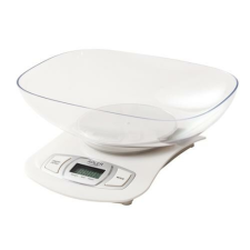 Konyhai mérleg tállal, fehér- 5kg/1g konyhai mérleg