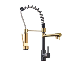 Konyhai mosogató csaptelep, Blackswan, M128 típus 2 üzemmóddal, fekete/arany, 47 cm csaptelep