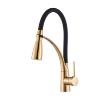  Konyhai mosogató csaptelep, Blackswan, M66 típus LED-del, arany modell, 44 cm csaptelep