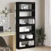  Könyvespolc polcokkal Fekete tölgy 80 x 30 x 198 cm Faanyag