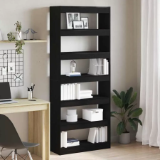  Könyvespolc polcokkal Fekete tölgy 80 x 30 x 198 cm Faanyag bútor