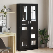  Könyvespolcok 2 db Fekete tölgyből 82,5x30,5x185 cm Műszaki fa bútor