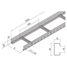 Kopos Elektro Kábellétra 150x60mm tűzálló Sendzimir, KL 60X150 PO Kopos villanyszerelés