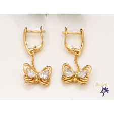  Korália antiallergén csüngős pillangós fülbevaló-18K fülbevaló