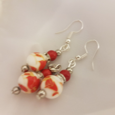  Korall és porcelán szett /676/ ékszer szett