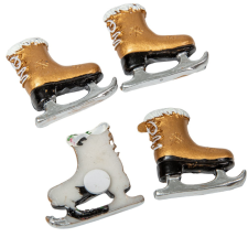  Korcsolya poly bronz 3,8cm 4db-os dekorációs kellék