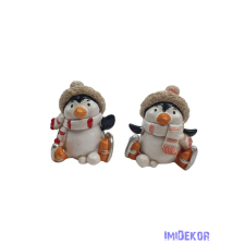 Korcsolyás pingvin figura dekorációs kellék