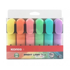 KORES Bright Liner Plus Pastel szövegkiemelő készlet 0,5-5 mm 6 szín (36166) filctoll, marker