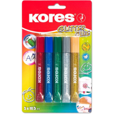 KORES Glitter glue 5× 10,5 ml, csillámmal ragasztó