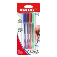 KORES Golyóstoll készlet, 1,0 mm, kupakos, háromszögletű, KORES  K1-M , vegyes színek toll