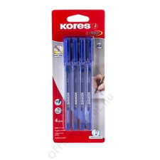 KORES Golyóstoll, kupakos, háromszögletű, KORES, kék (IK37214) toll