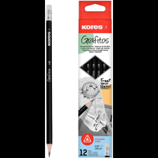 KORES grafit, háromszög HB, fehér gumival - 12 darabos csomag (92300) ceruza