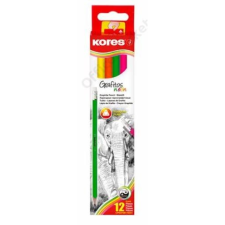 KORES Grafitceruza radírral, HB, háromszögletű, KORES Neon (IK92306) ceruza